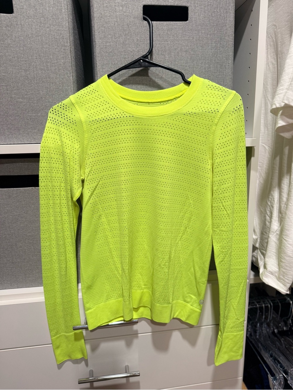 lululemon athletica Neon Yellow Long-Sleeve Perforated Performance Top